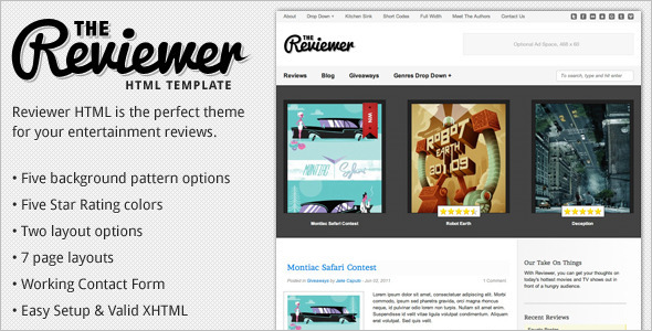 Movie Reviews Html Theme Outlook