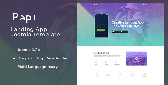Multi-Language Landing App Joomla Template