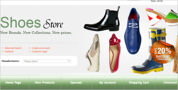 OsCommerce Shoes Store Template