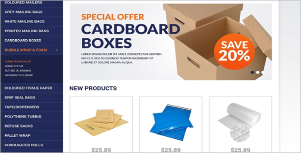 Packing Stuff Shop OsCommerce Template