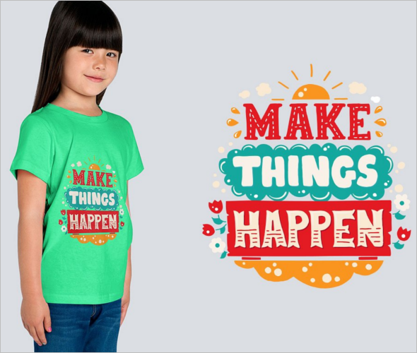 Realistic kids T Shirt Design