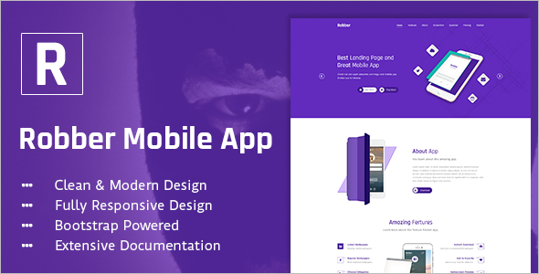 Robber Mobile App Landing Template