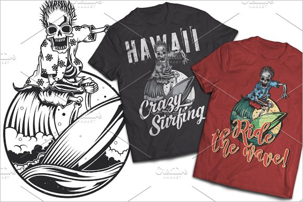 Skeleton T-shirts Label Design