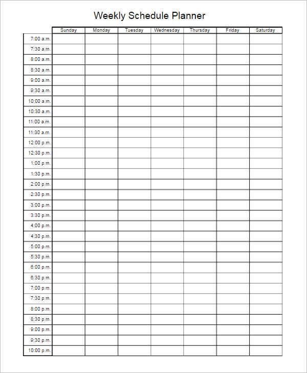 28 weekly schedule templates free excel pdf formats