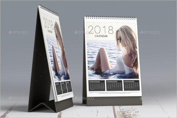 2018 Desk Calendar Mock Up Template