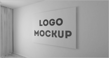 download 3d wall logo mockup