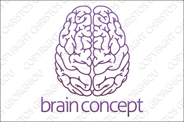 Abstract 3D Brain Logo Template