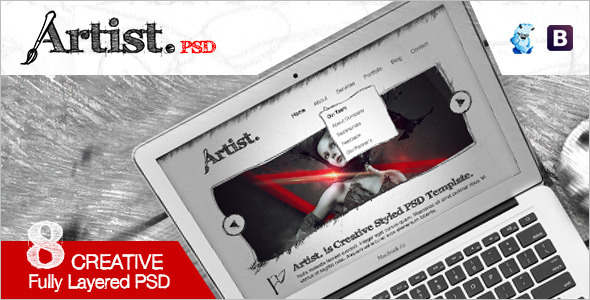 Artist Sketch PSD Template