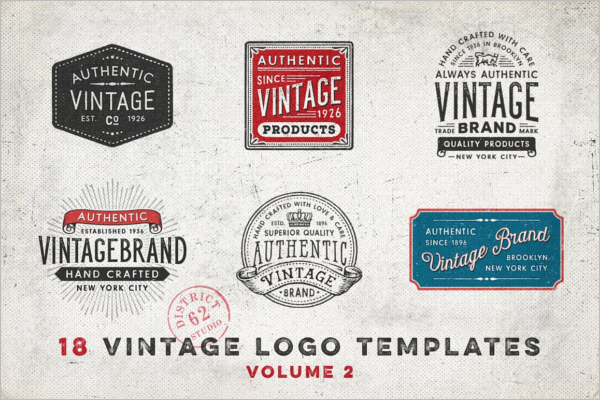 Authentic Vintage Photoshop Logo Template