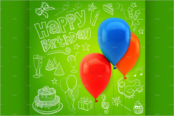 Ballons Birthday Poster Template