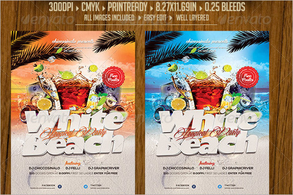 Beach Flyer Background Template