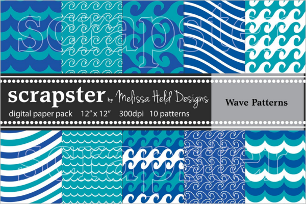 Blue Wave Vector Pattern