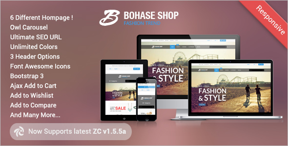 Bohase Responsive Portfolio Zen cart Theme