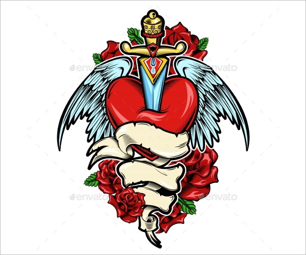 Broken Heart Tattoo Design