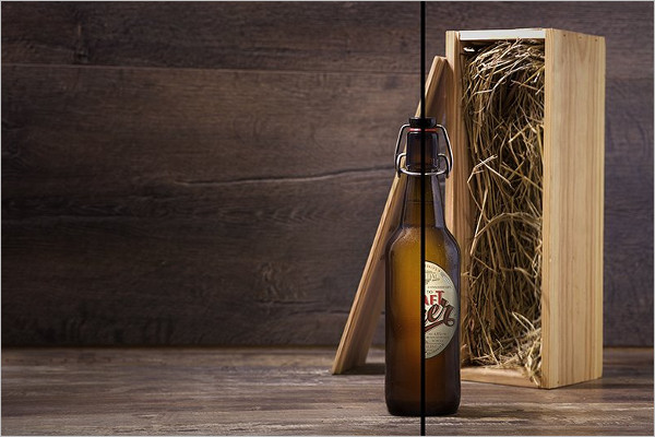 Brown Bottle Mockup TemplateÂ 