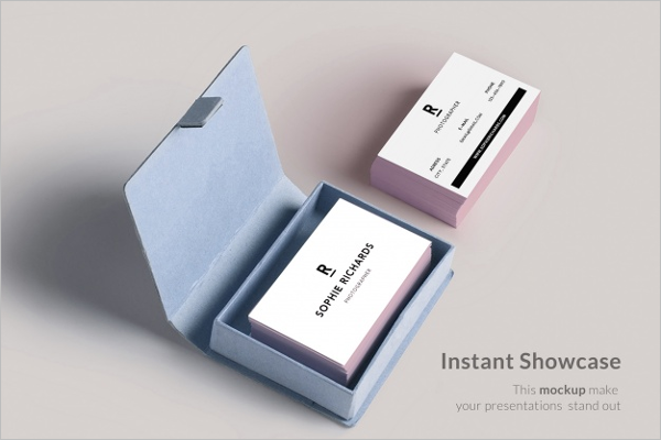 Business Card With Box Mockup