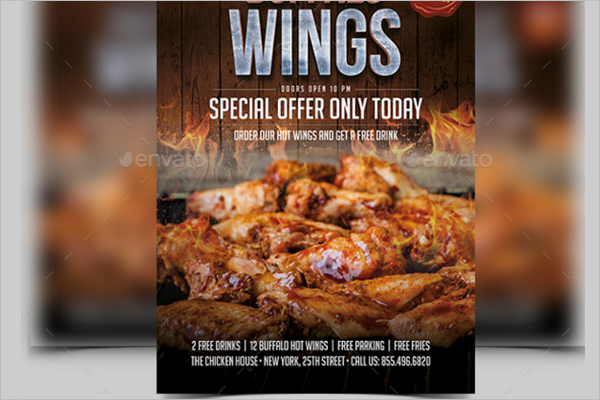 Chicken Wings Flyer PSD