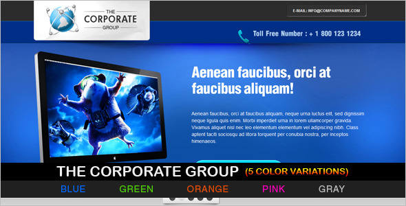 Corporate jQuery Landing Page Effect