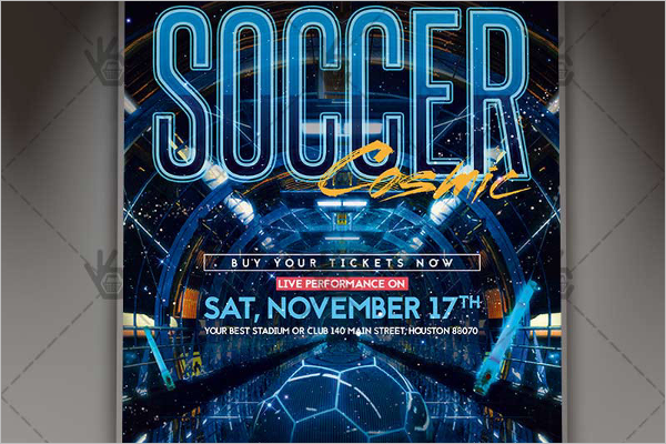 Cosmic Soccer Flyer PSD Template