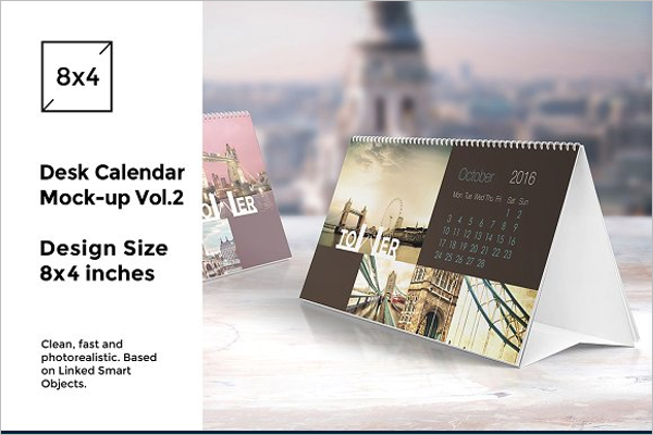 Creative Mock Up Desk Calendar Design