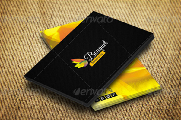 Dark Color Floral Business Card PSD