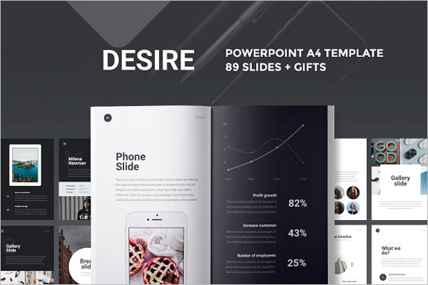 Desire PowerPoint A4 Brochure Template