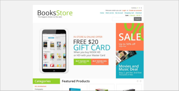 Elegant Book store OpenCart Template