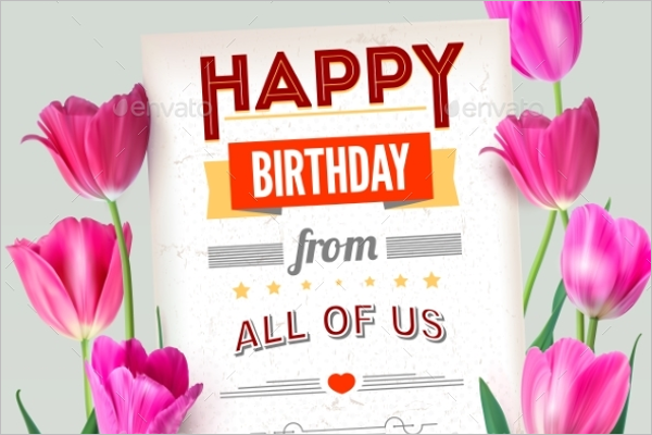 Flower Birthday Poster Design