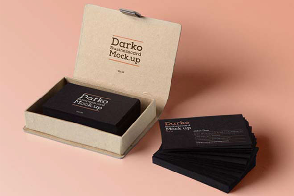 Free Dark Business Card Mockup