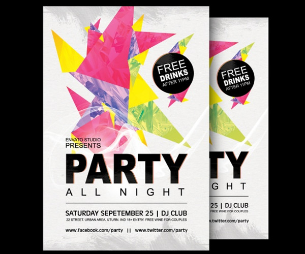 Free Party Poster Design PSDÂ 