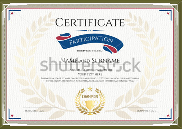 Free Printable Participation Certificate