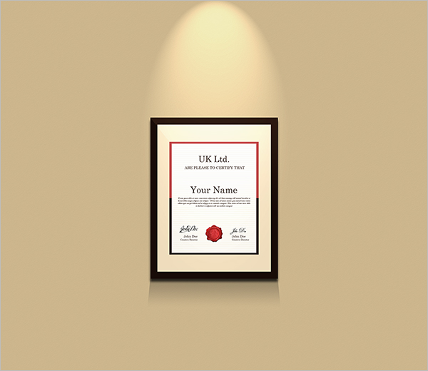 Holder Certificate Template
