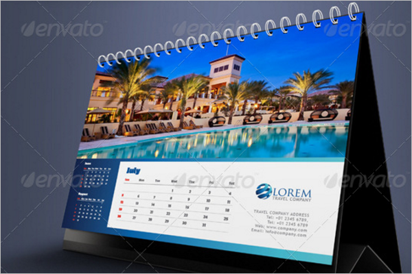 Hotel Background Desk Calendar Design