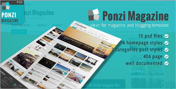 Magazine Blog & News PSD Template