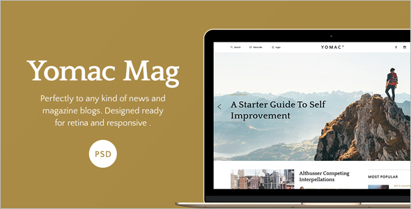 Magazine and Blog PSD Template