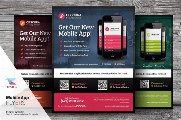 Mobile App Advertising Flyer Templates
