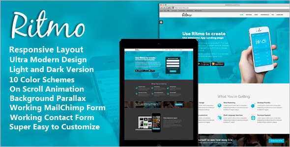 Mobile App jQuery Landing Page Effect Template