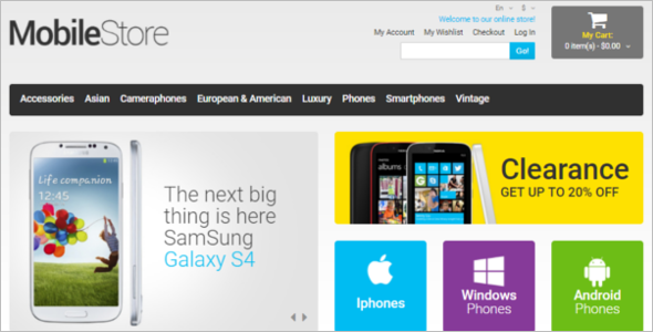 Mobile Store PSD Magento ThemeÂ 