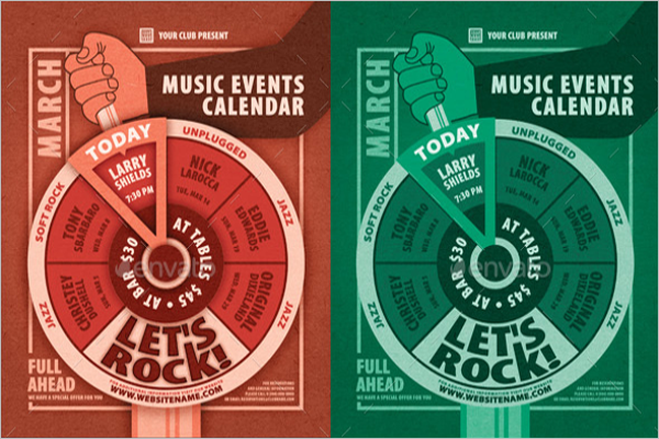 Music Events Calendar Poster