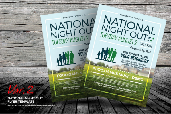 Night Out Summer Camp Flyer Design
