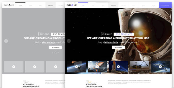 One Page PSD Sketch Template