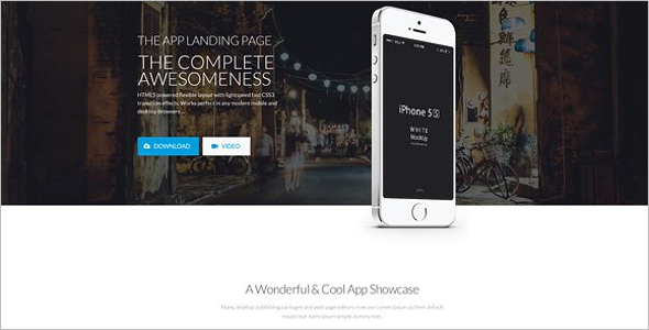 One Page jQuery Landing Page Effect Template