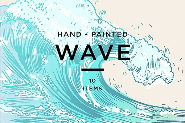 Painted Blue Wave Background