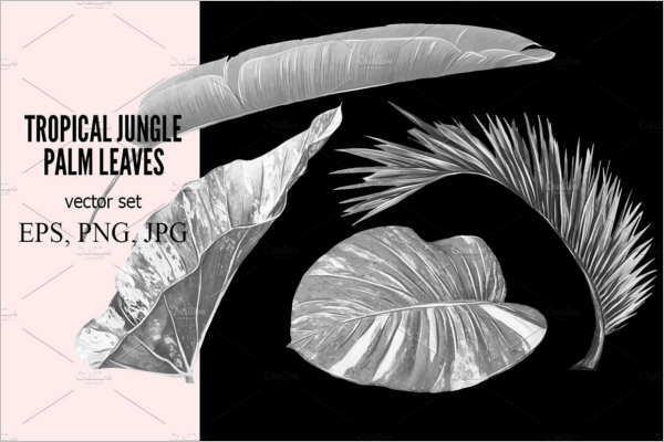 Palm Leaves Tropical Vector Pattern