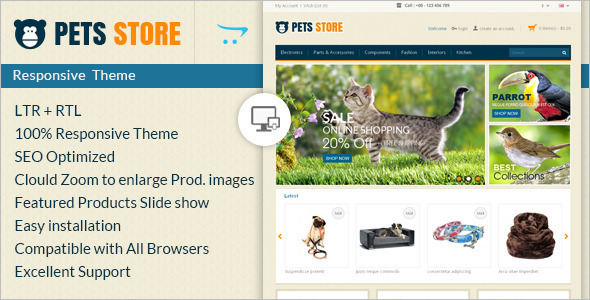 Pet Store E-commerce OpenCart Template