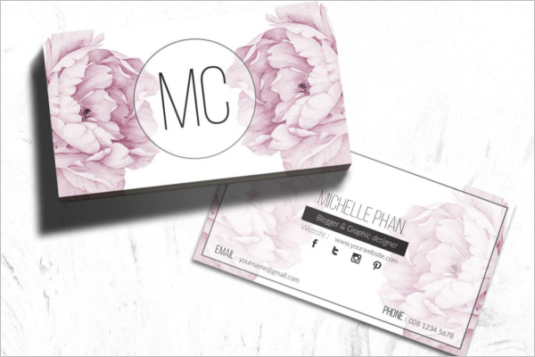Printable Floral Business Card Template