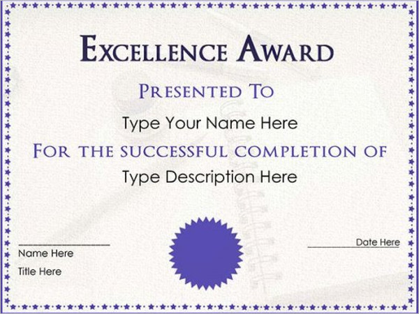 Sample Free Certificate Template