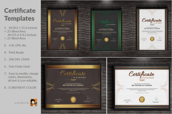 Simple Participation Certificate Templates