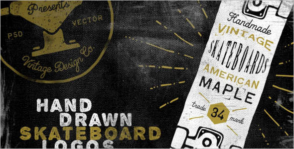 Skateboard PSD Sketch Template