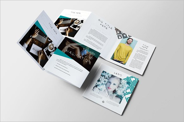 Square Tri-Fold Brochure Mock Up Design